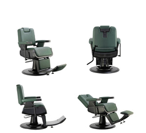 Sherman Barber Chair-Group of four Green Reclining 