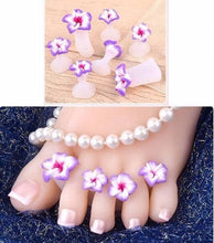 Designer Toe Separators for Home or Salon - Purple Flowers - PediSpa.com
