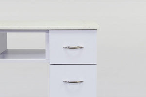 KM Manicure Table - 2 UV Gel Dryer Slots -  Walnut or White PediSpa.com