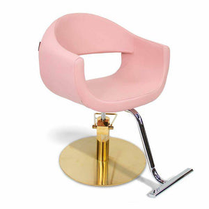 Elegant Pink Styling Chair with Gold Base - PediSpa.com