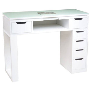 Valentino Lux Manicure Table - Piano Black or High Gloss White - PediSpa.com