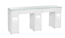 Vicki Double Manicure Table - Piano Black or Gloss White - PediSpa.com